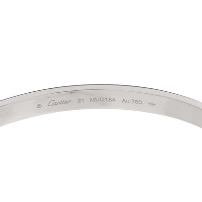 Cartier 18K White Gold LOVE Bracelet 21 6 of 9