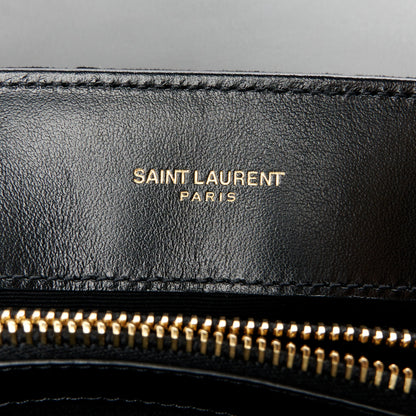 Saint Laurent Velvet Y Quilted Monogram Small Loulou Chain Satchel Black 5 of 10