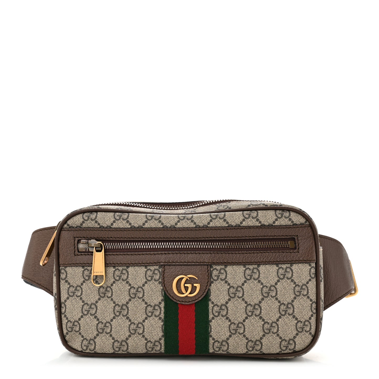 Soft GG Supreme Monogram Medium Ophidia Belt Bag Dark Brown
