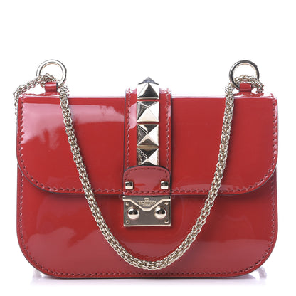 Valentino Garavani Patent Small Glam Lock Rockstud Flap Rosso Valentino 1 of 11