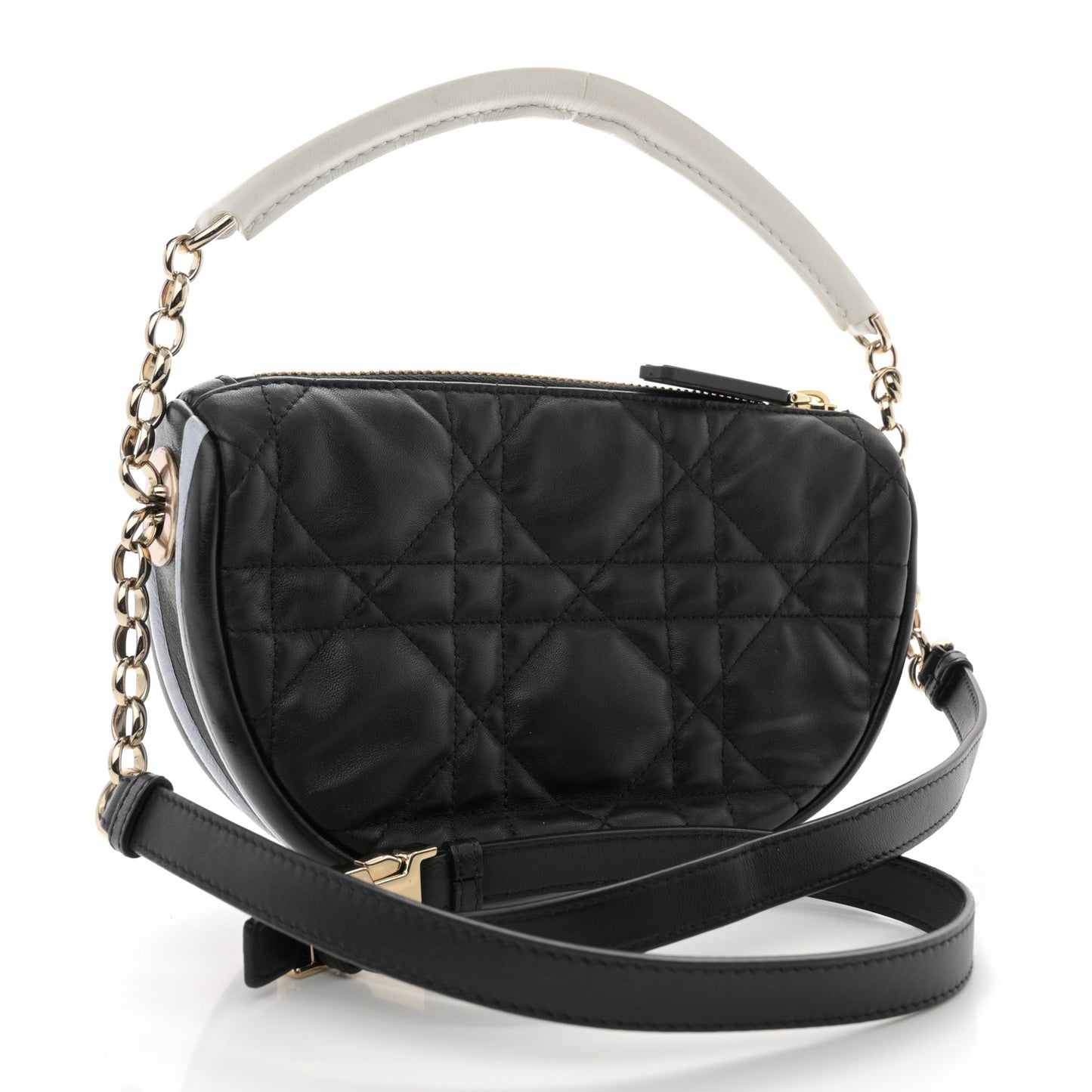 Lambskin Cannage Small Dior Vibe Hobo Bag Black