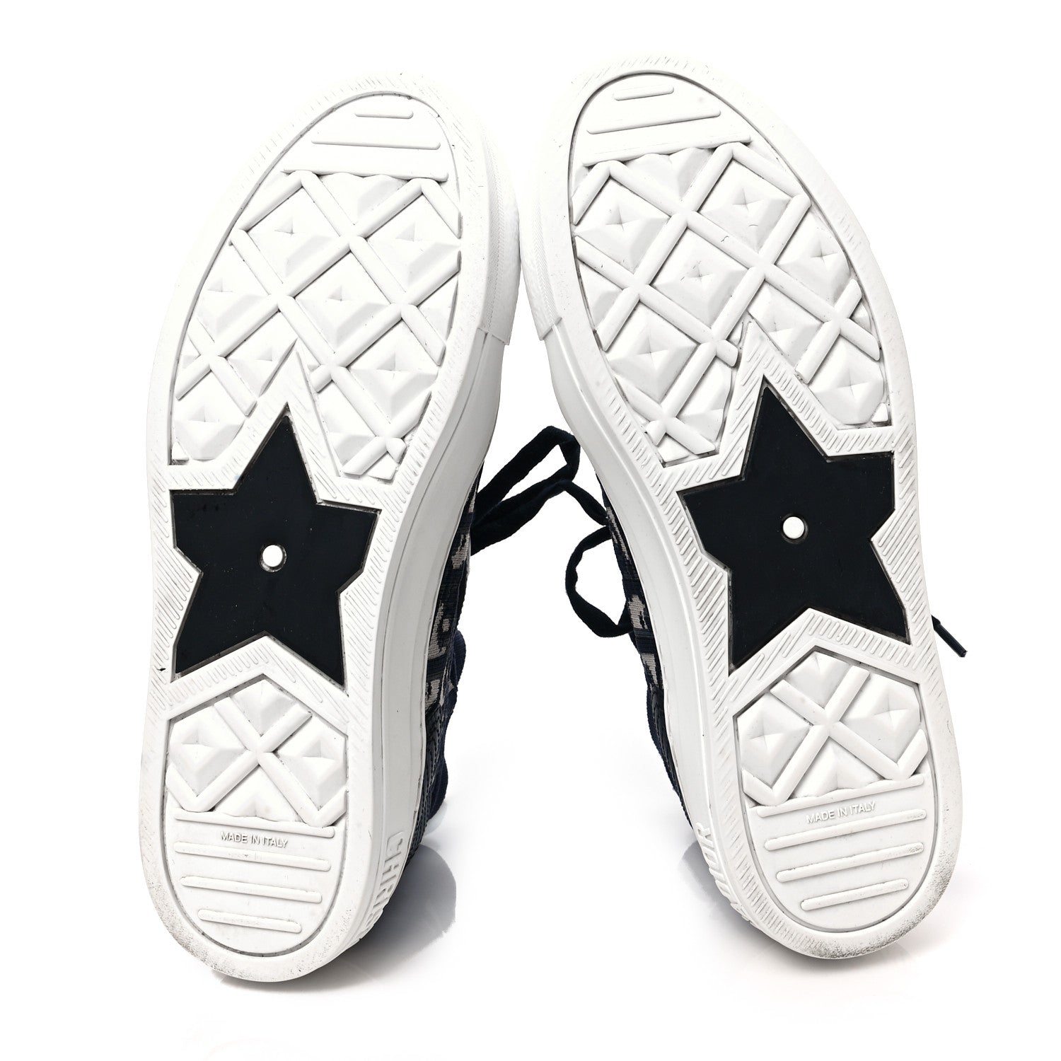 Christian Dior Technical Knit Calfskin Oblique Womens Walk'n Dior Mid Top Sneakers 38 Deep Blue 6 of 8