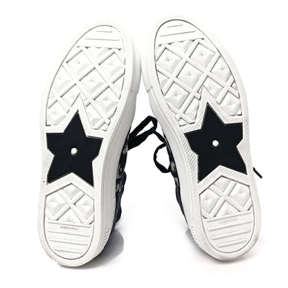 Christian Dior Technical Knit Calfskin Oblique Womens Walk'n Dior Mid Top Sneakers 38 Deep Blue 6 of 8
