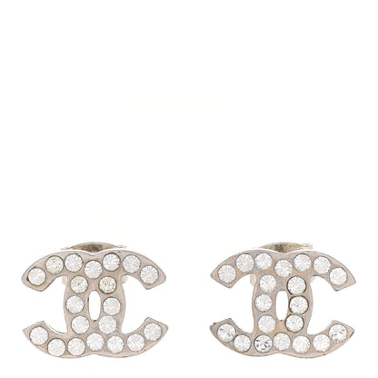 Chanel Crystal CC Earrings Silver 1 of 5