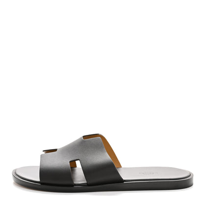 Hermes Calfskin Mens Izmir Sandals 43 Black 1 of 9