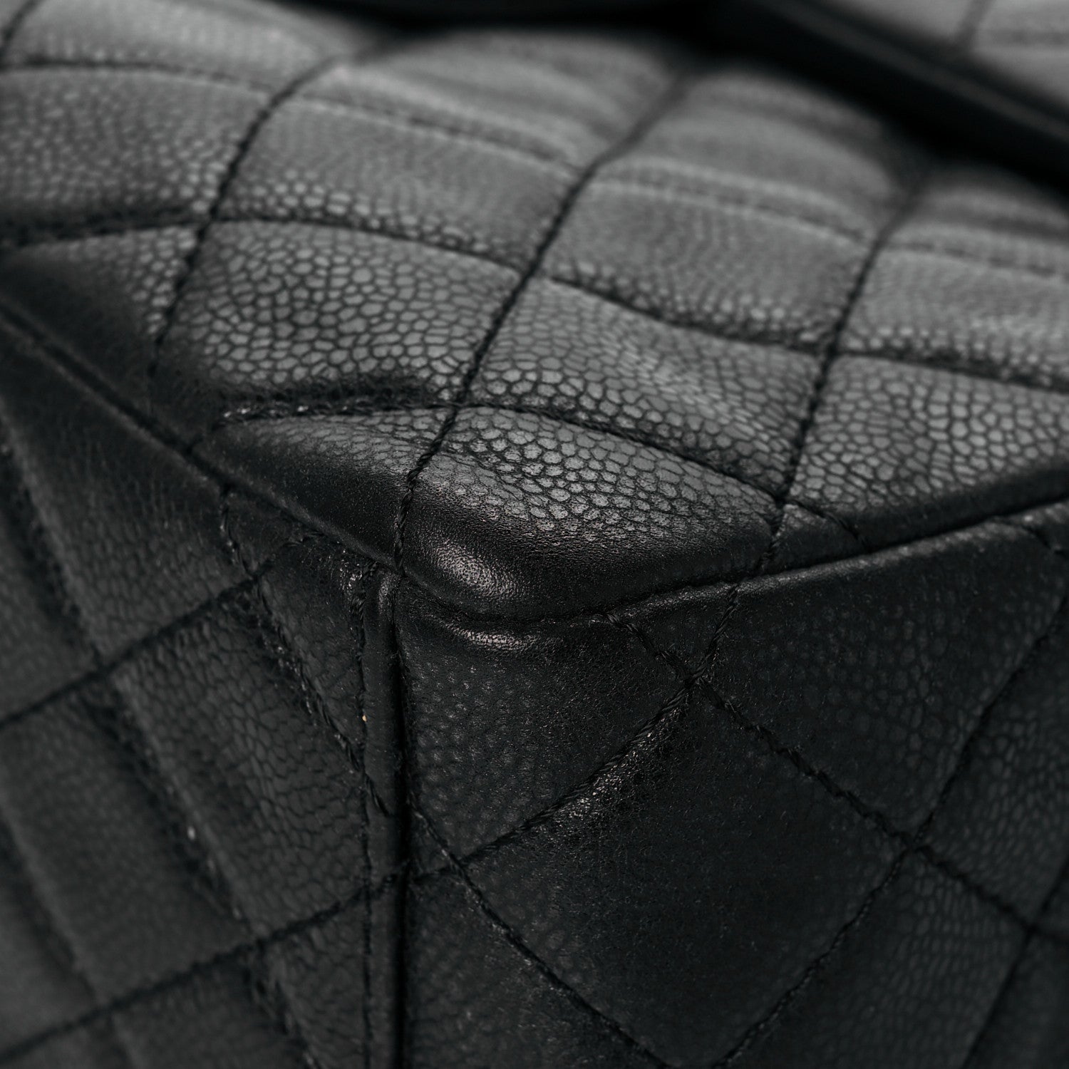 Chanel Washed Caviar Quilted Maxi Single Flap Black 10 of 13