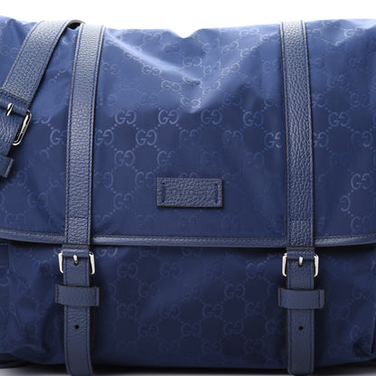 Gucci Nylon Monogram Double Buckle Flap Messenger Bag Tide 8 of 10