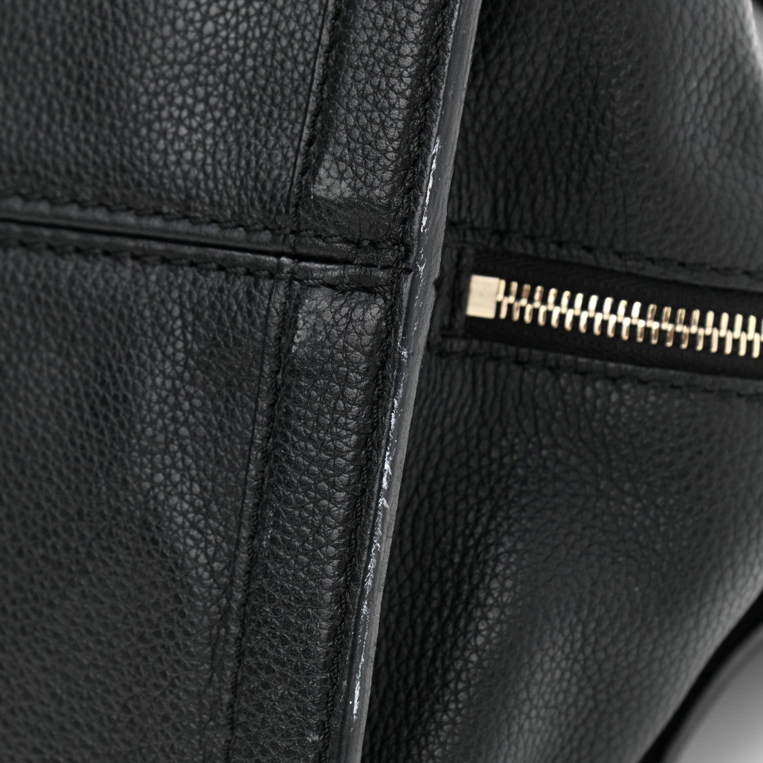 Alexander McQueen Pebbled Calfskin Large Skull Padlock Zip Around Tote Black 11 of 15