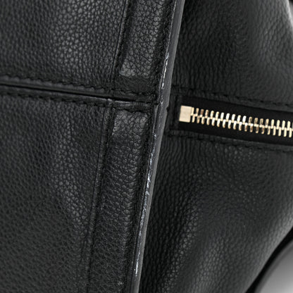 Alexander McQueen Pebbled Calfskin Large Skull Padlock Zip Around Tote Black 11 of 15