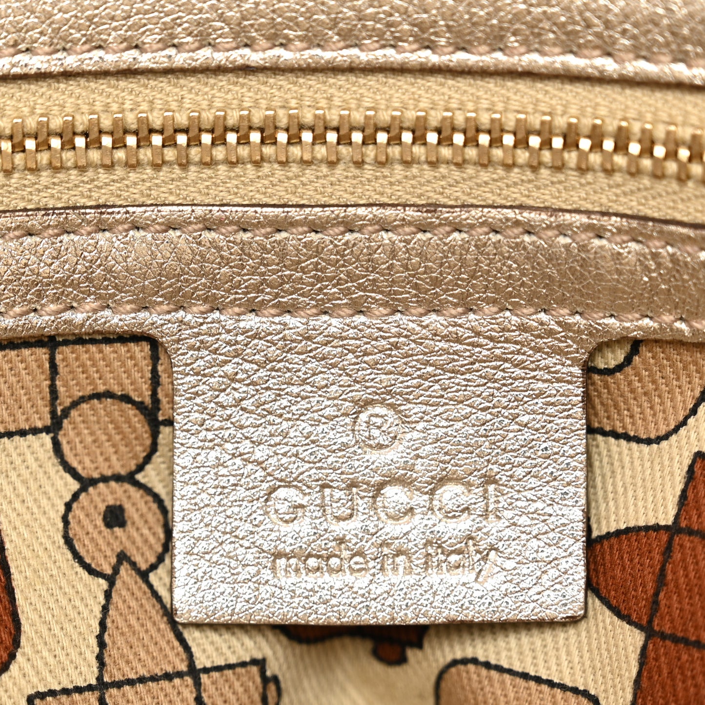 Guccissima Small Capri Satchel Metallic Gold