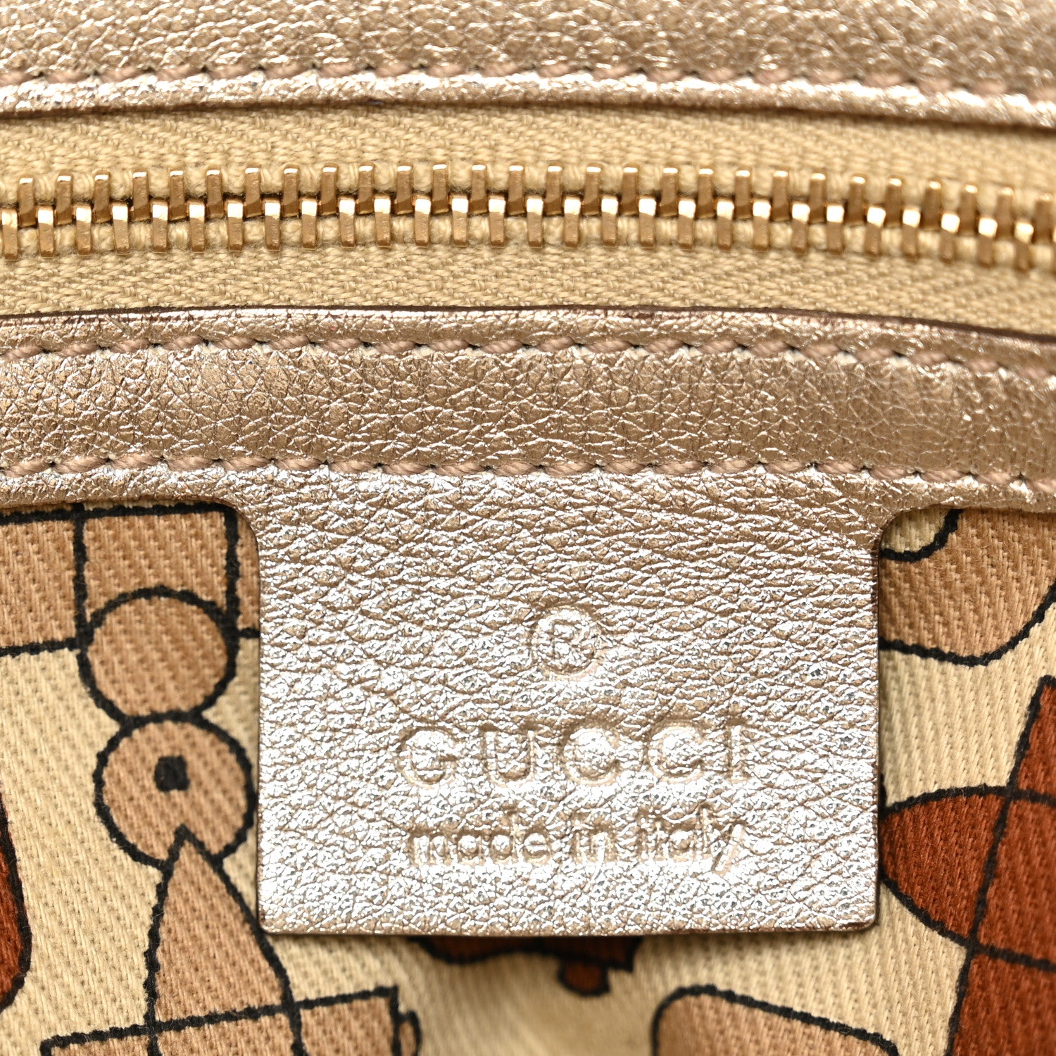 Gucci Guccissima Small Capri Satchel Metallic Gold 6 of 10