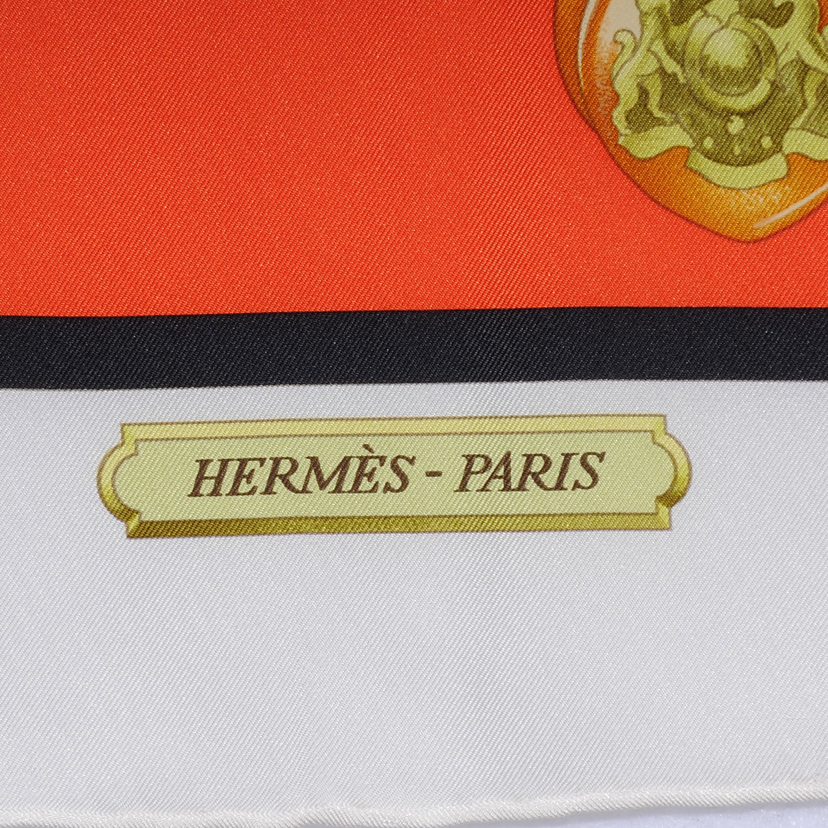 Hermes Silk Harnais De Cour Scarf 90 Orange 4 of 5