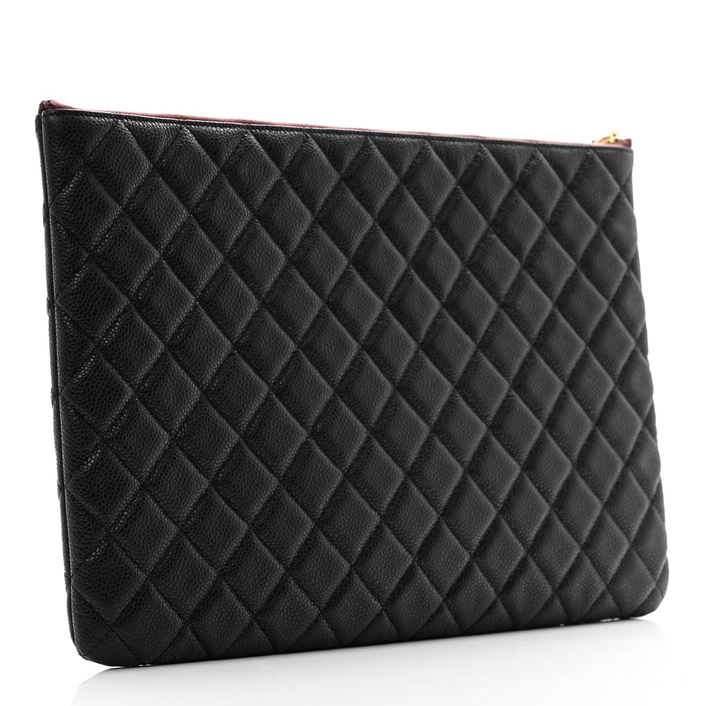 Caviar Quilted Large Cosmetic Case Black