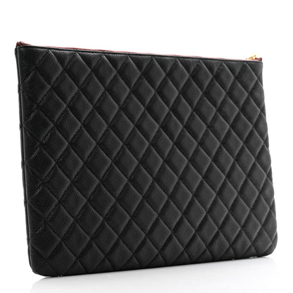 Chanel Caviar Quilted Large Cosmetic Case Black 3 of 8
