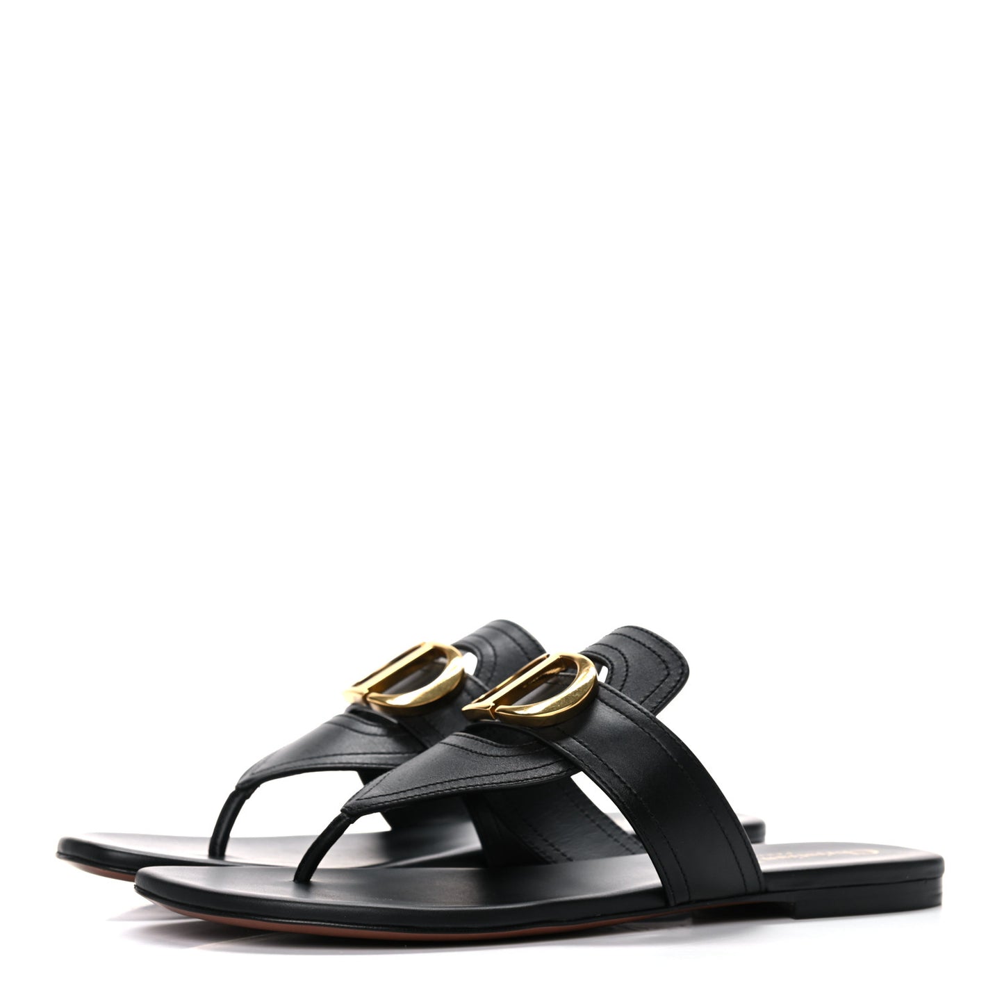 Calfskin 30 Montaigne Thong Sandals 37 Black