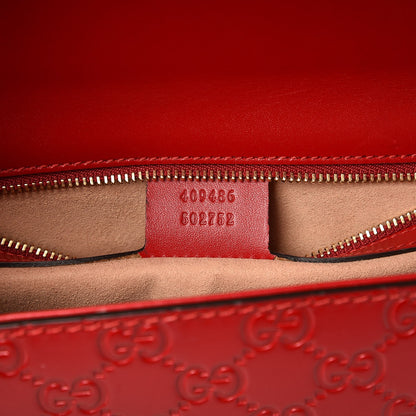 Gucci Guccissima Medium Padlock Shoulder Bag Hibiscus Red 8 of 9