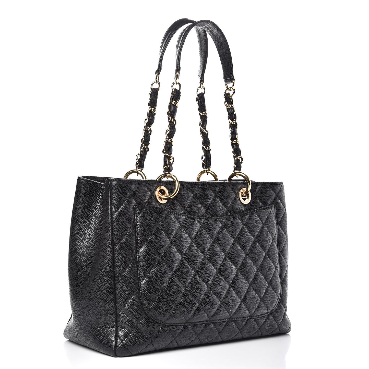 Caviar Quilted Grand Shopping Tote GST Black