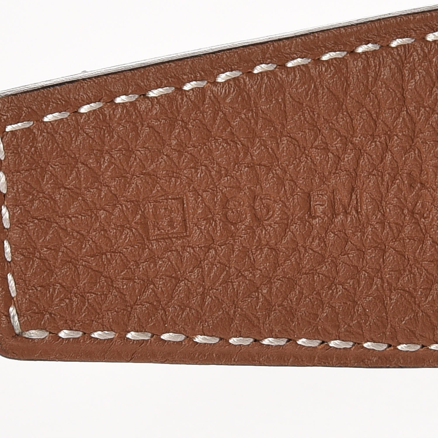 Hermes Box Togo 32mm Belt Strap 85 Black Gold 5 of 7