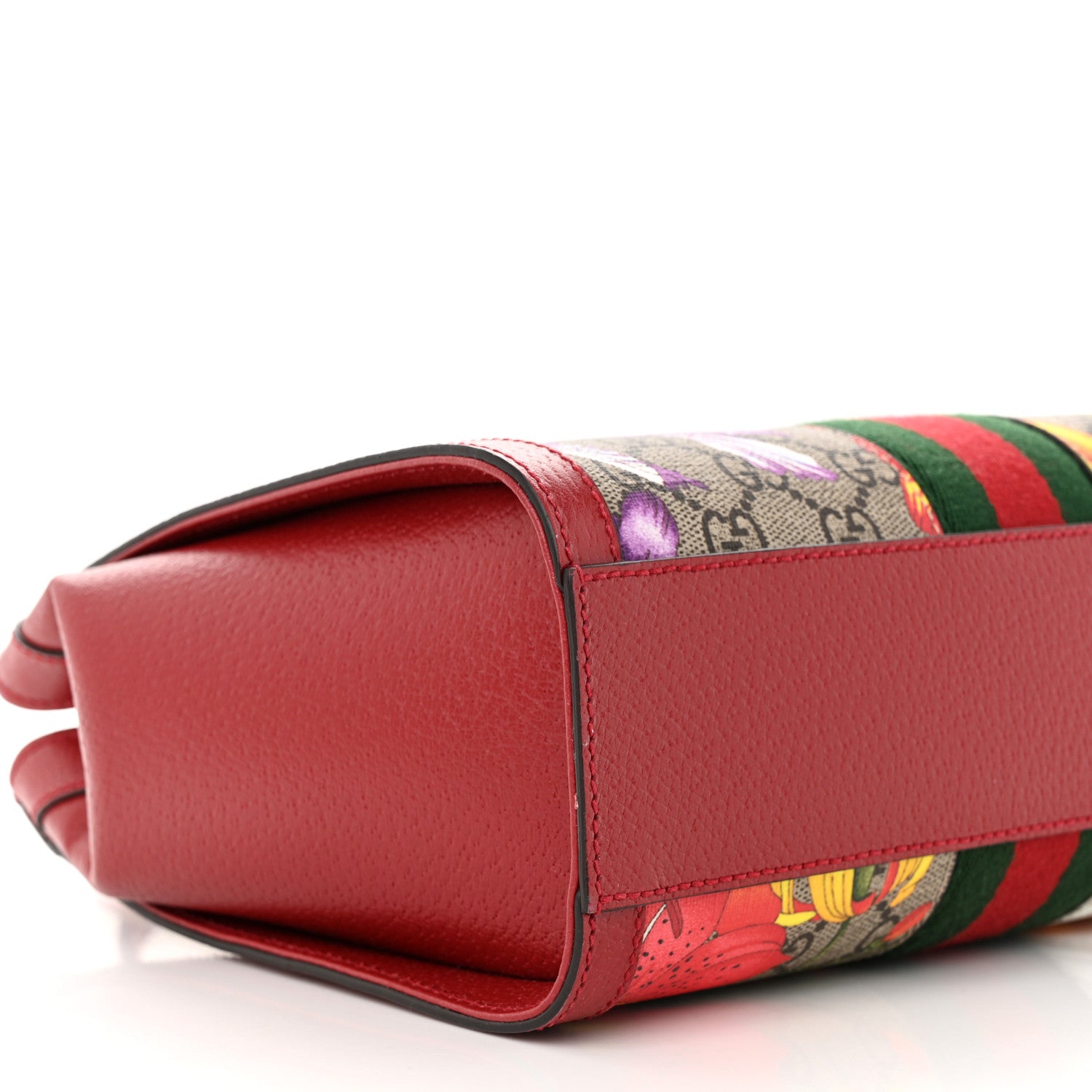 Gucci GG Supreme Monogram Flora Web Small Ophidia Tote Bag Red 9 of 10