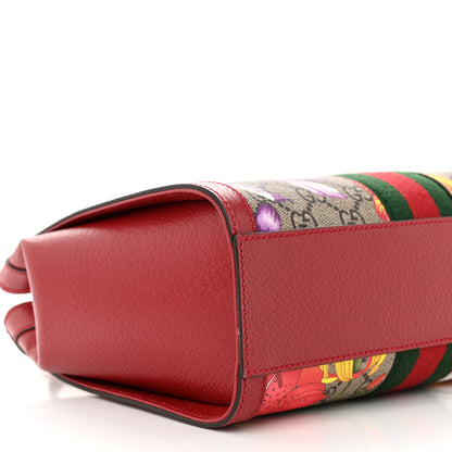 Gucci GG Supreme Monogram Flora Web Small Ophidia Tote Bag Red 9 of 10