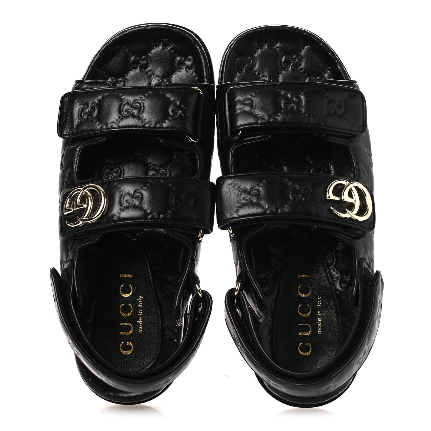 Guccissima GG Embossed Womens Sandals 40 Black
