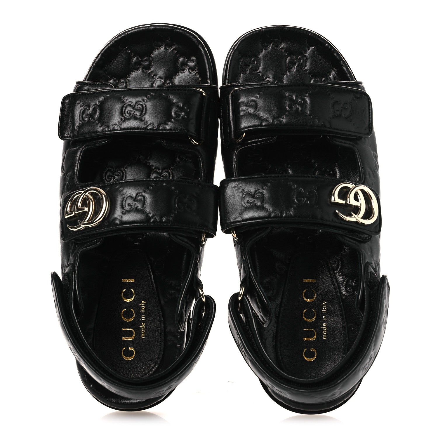 Gucci Guccissima GG Embossed Womens Sandals 40 Black 2 of 11