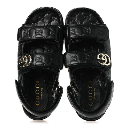 Gucci Guccissima GG Embossed Womens Sandals 40 Black 2 of 11