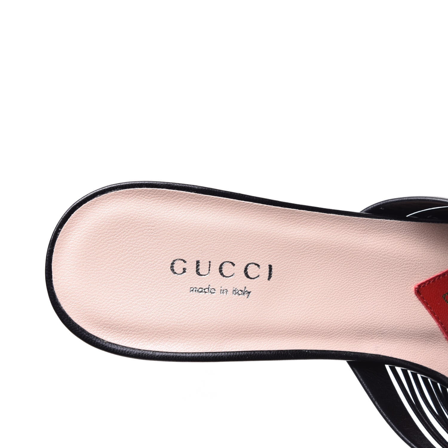 Gucci Nappa Crawford Knot Mid Heel Slide Sandals 37 Black 7 of 10