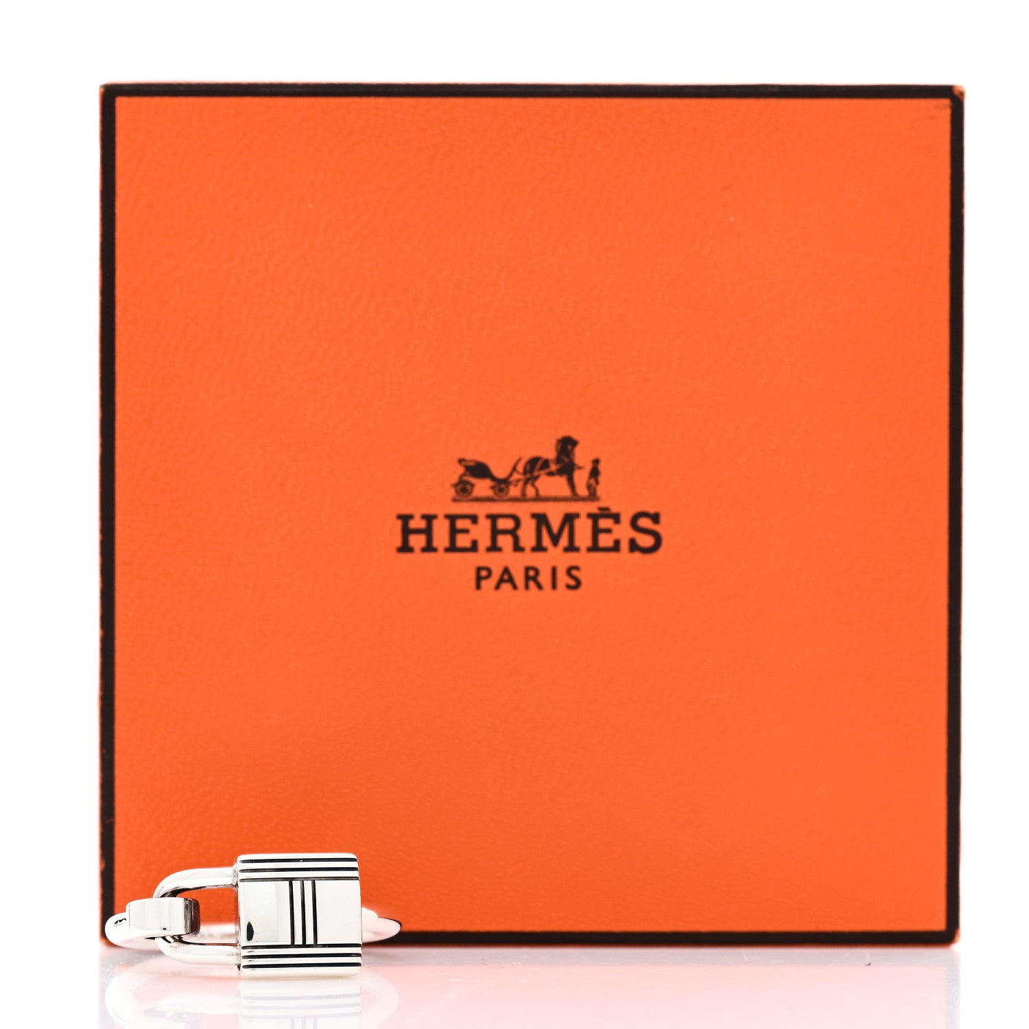 Hermes Sterling Silver Cadenas Ring 54 7 6 of 6