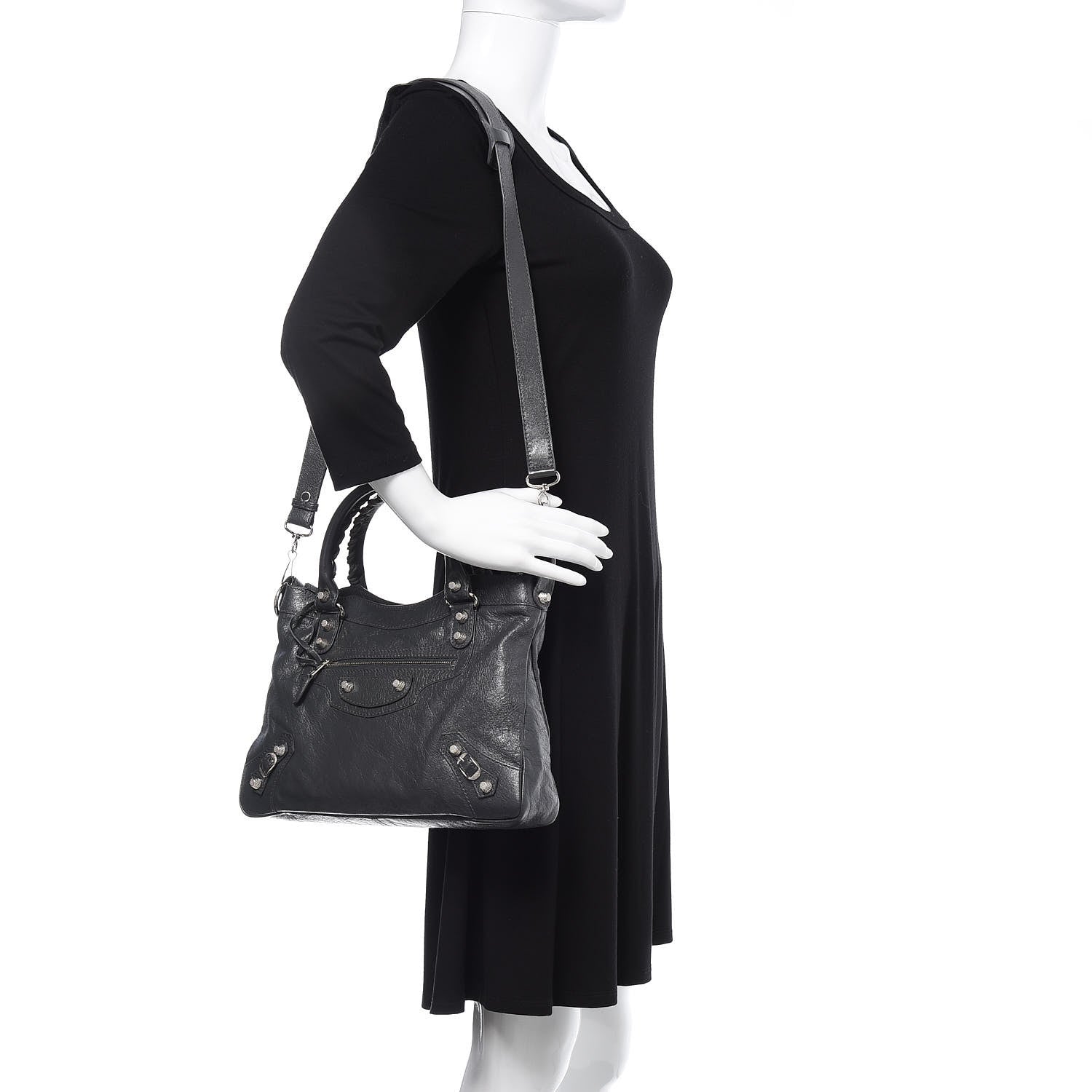 Balenciaga Agneau Giant 12 Silver Hardware Town Gris Tarmac 2 of 9