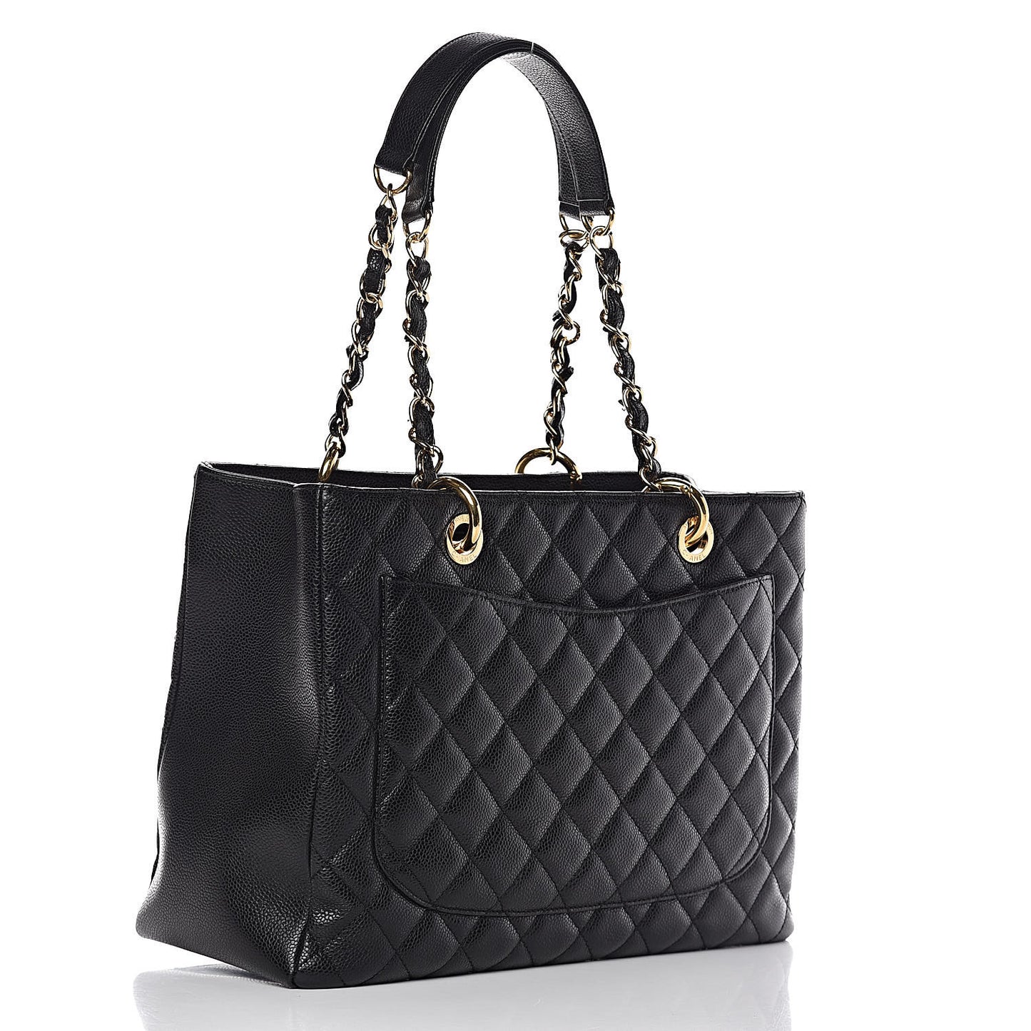 Caviar Quilted Grand Shopping Tote GST Black