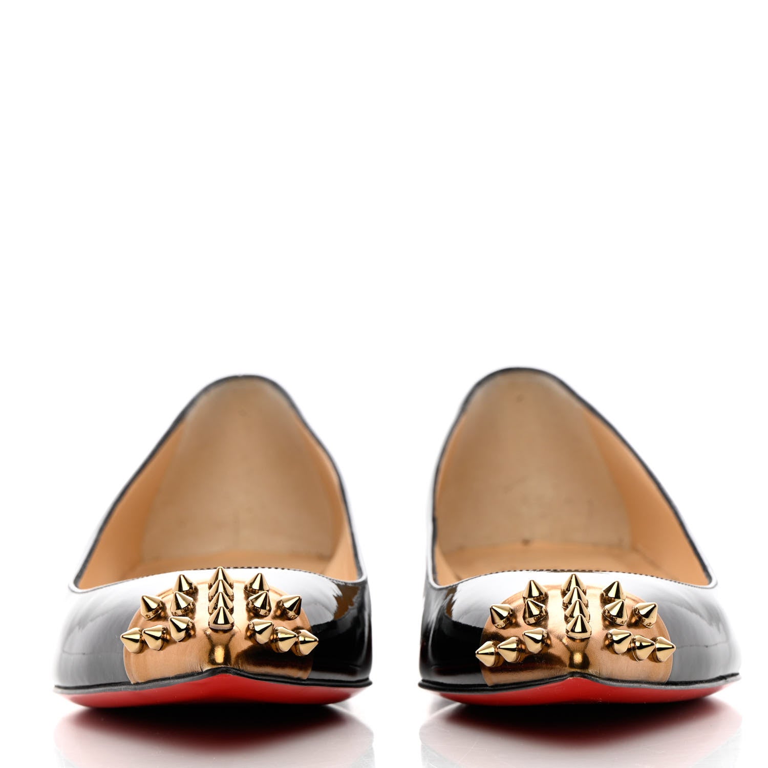 Christian Louboutin Patent Specchio Toe Geo Pump Flat 39.5 Black Bronze 2 of 13