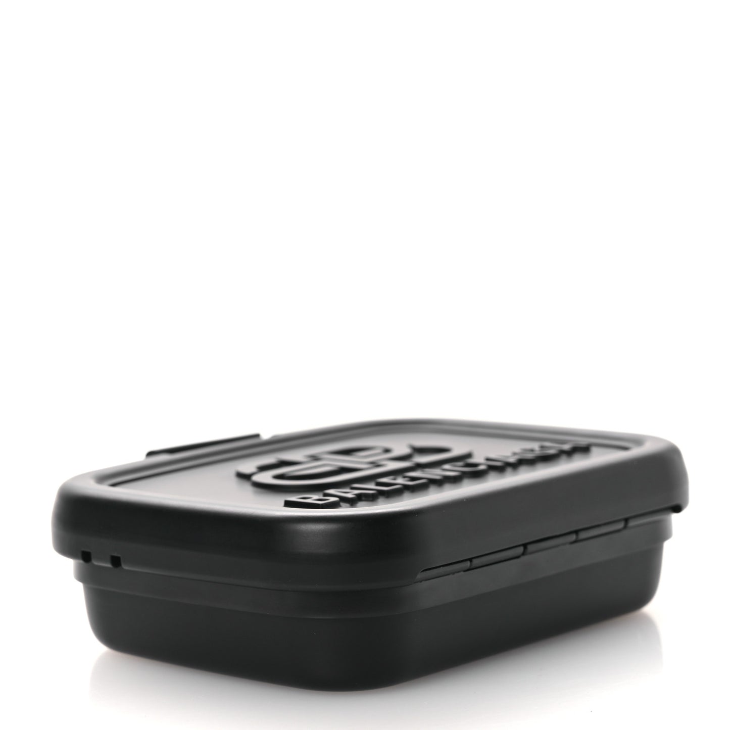 Recycled Plastic Calfskin Embossed Mini Lunch Box Case with Strap Black