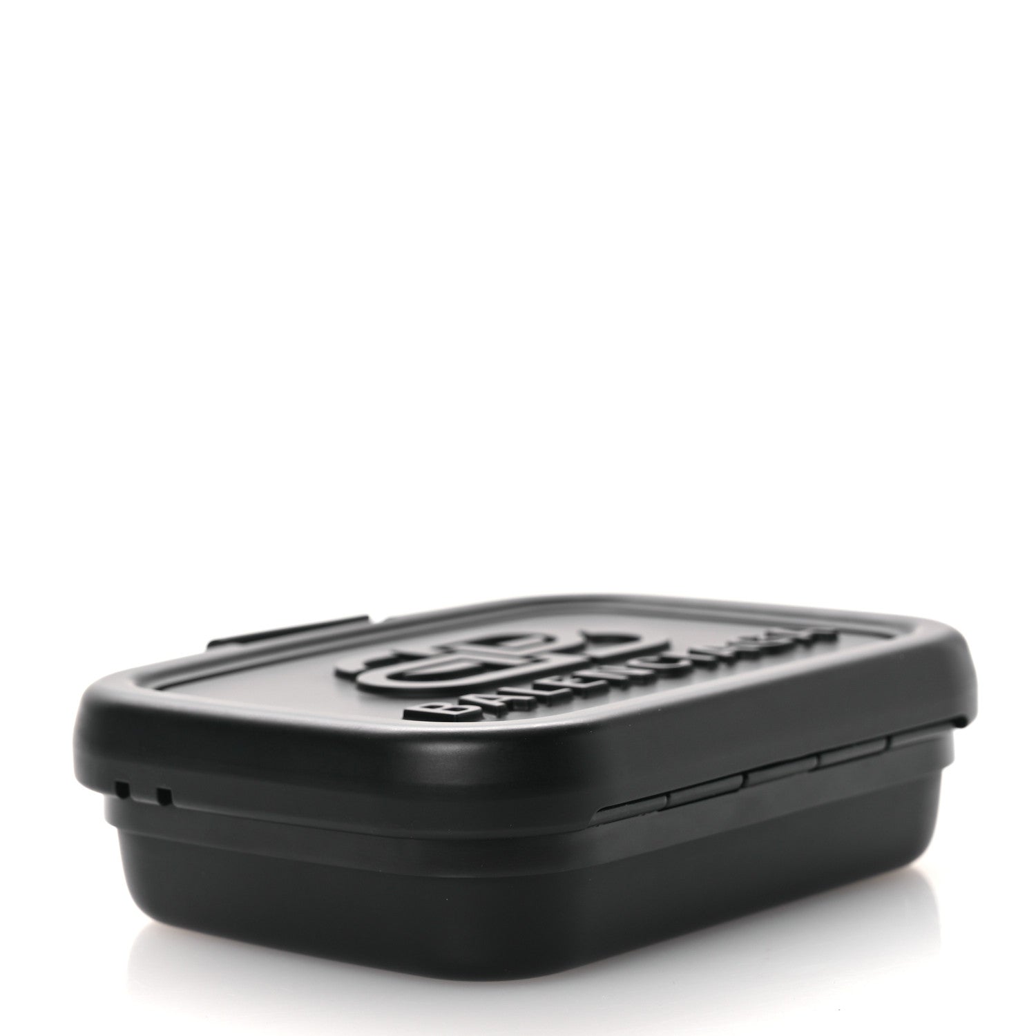 Balenciaga Recycled Plastic Calfskin Embossed Mini Lunch Box Case with Strap Black 4 of 11