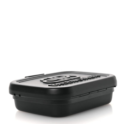Balenciaga Recycled Plastic Calfskin Embossed Mini Lunch Box Case with Strap Black 4 of 11