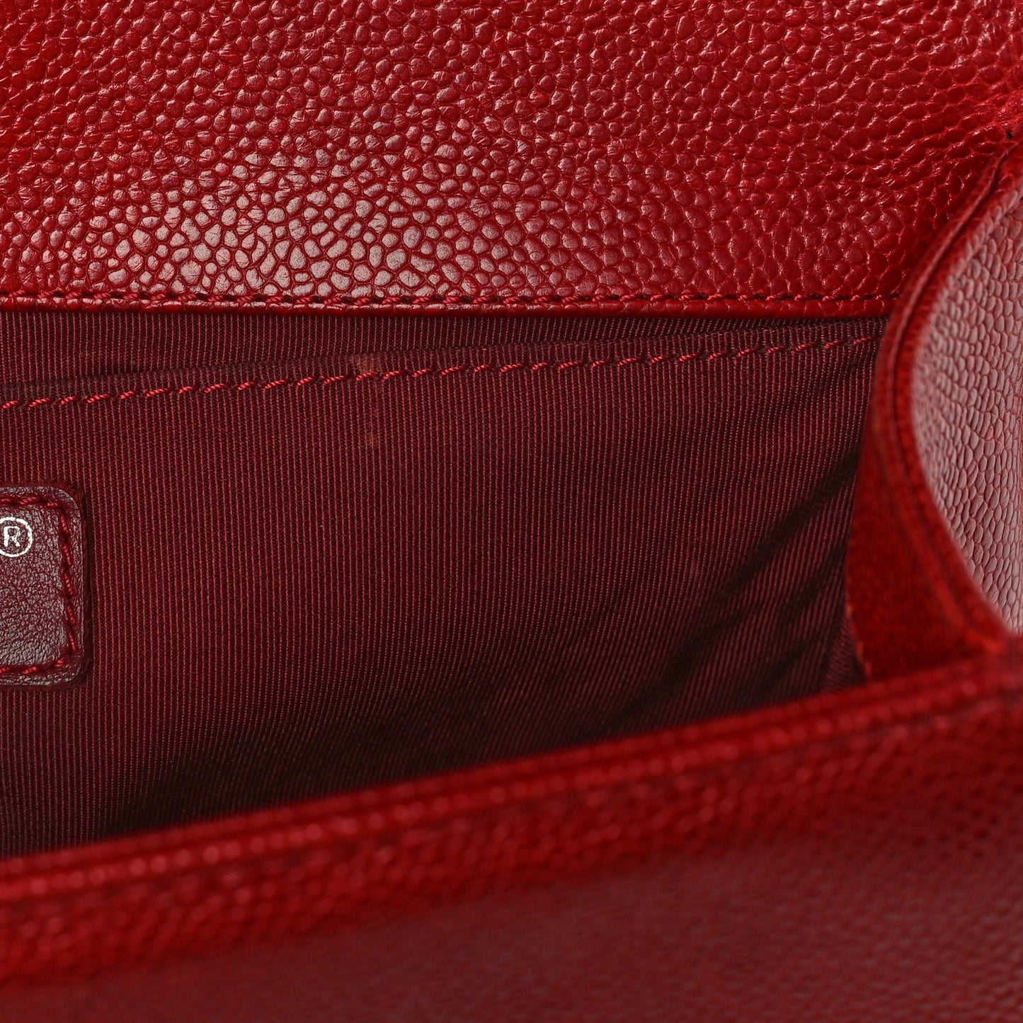 Caviar Quilted Medium Boy Flap Dark Red