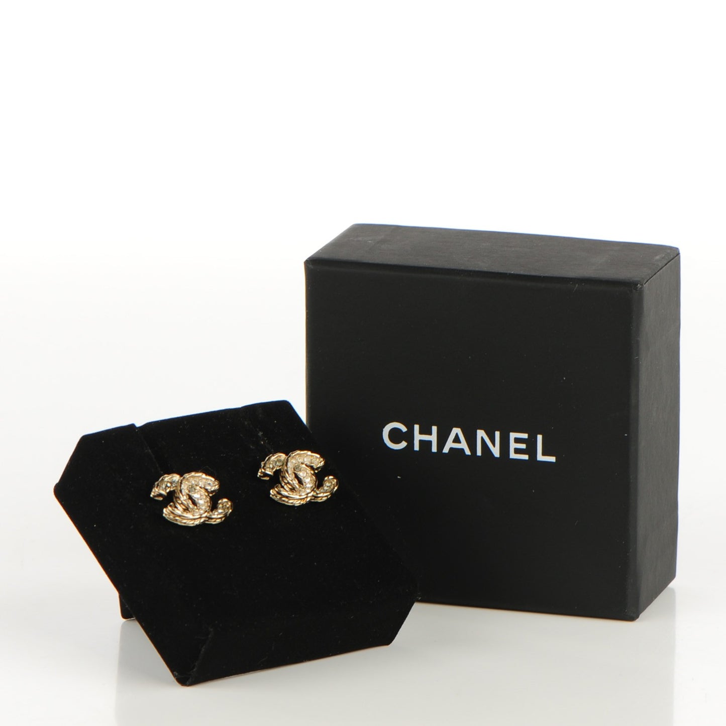 Crystal CC Earrings Gold