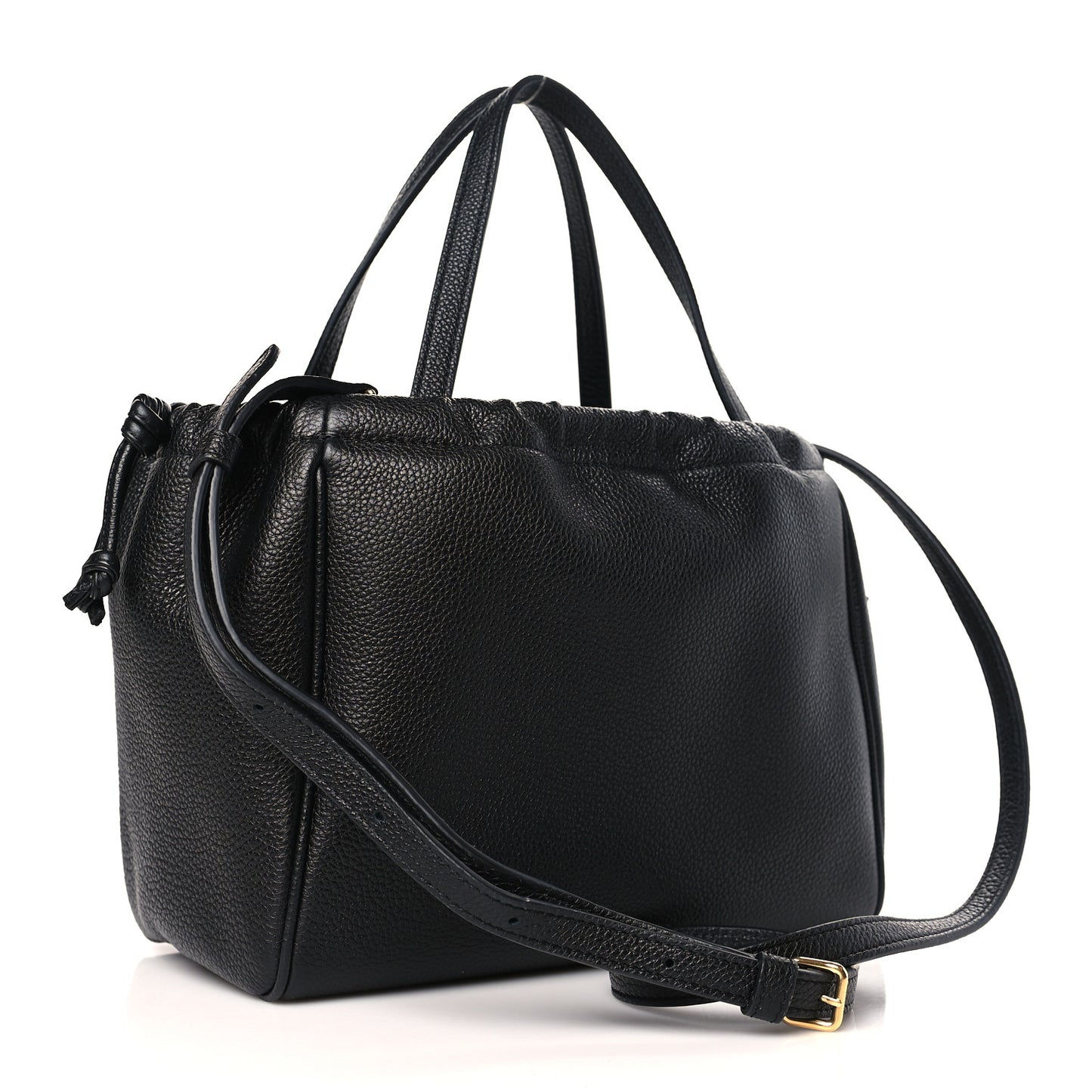 Calfskin Cuir Small Triomphe Cabas Drawstring Black