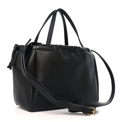 Celine Calfskin Cuir Small Triomphe Cabas Drawstring Black 2 of 7