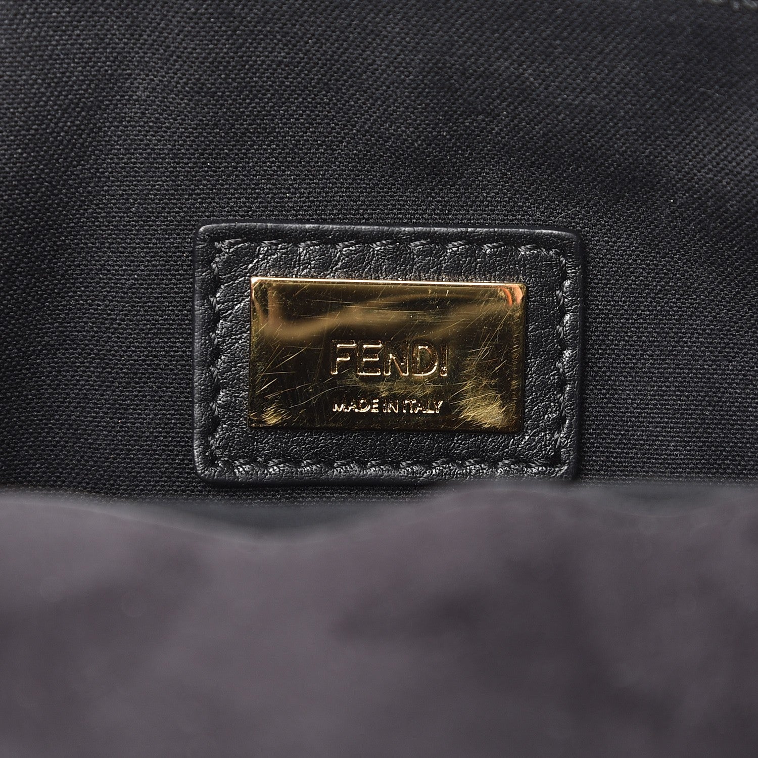 Fendi Grained Calfskin Studded 3Baguette Shoulder Bag Black Multicolor 7 of 8