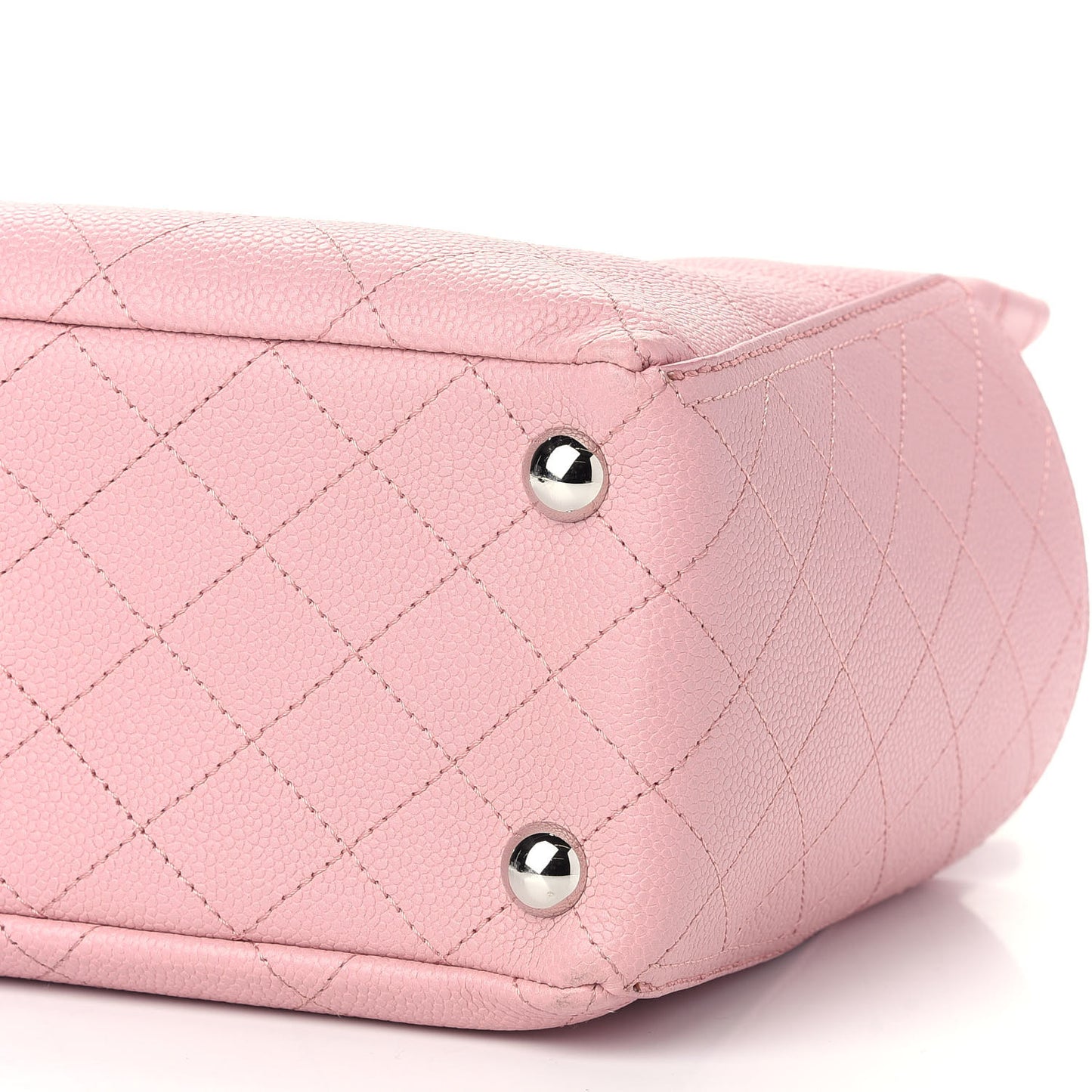 Grained Calfskin CC Pocket Tote Pink