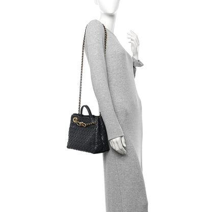 Bottega Veneta Nappa Intrecciato Small Andiamo With Chain Shoulder Bag Black 2 of 10