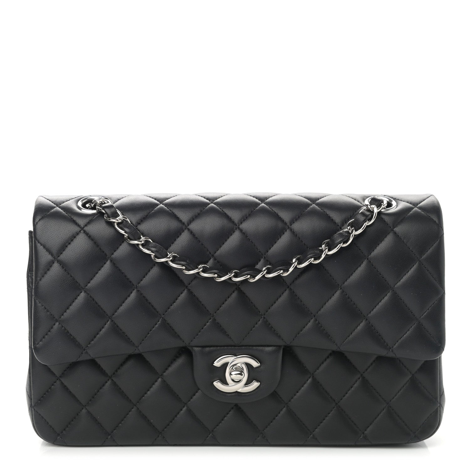 Chanel Lambskin Quilted Medium Double Flap Black 1 of 14