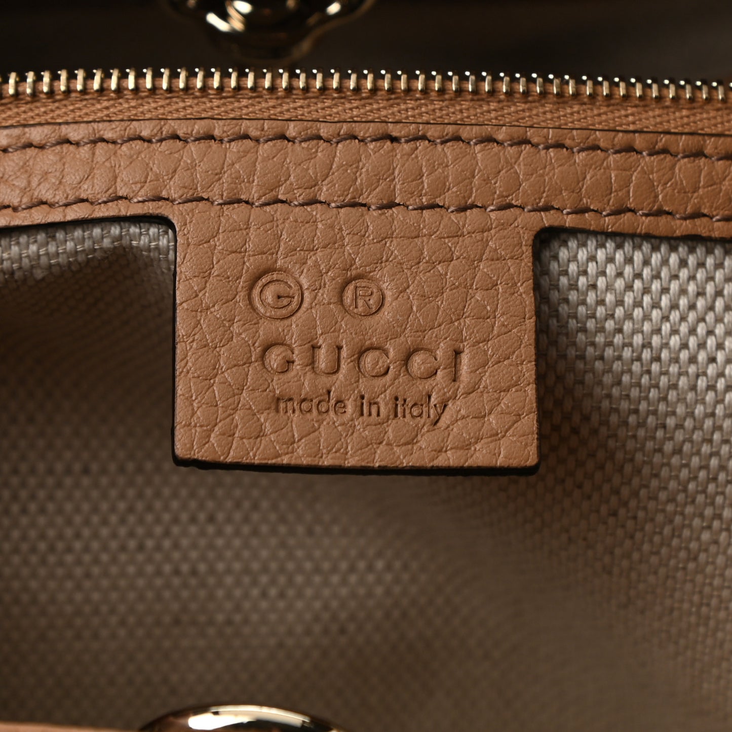 Pebbled Calfskin Medium Soho Chain Shoulder Bag Camelia
