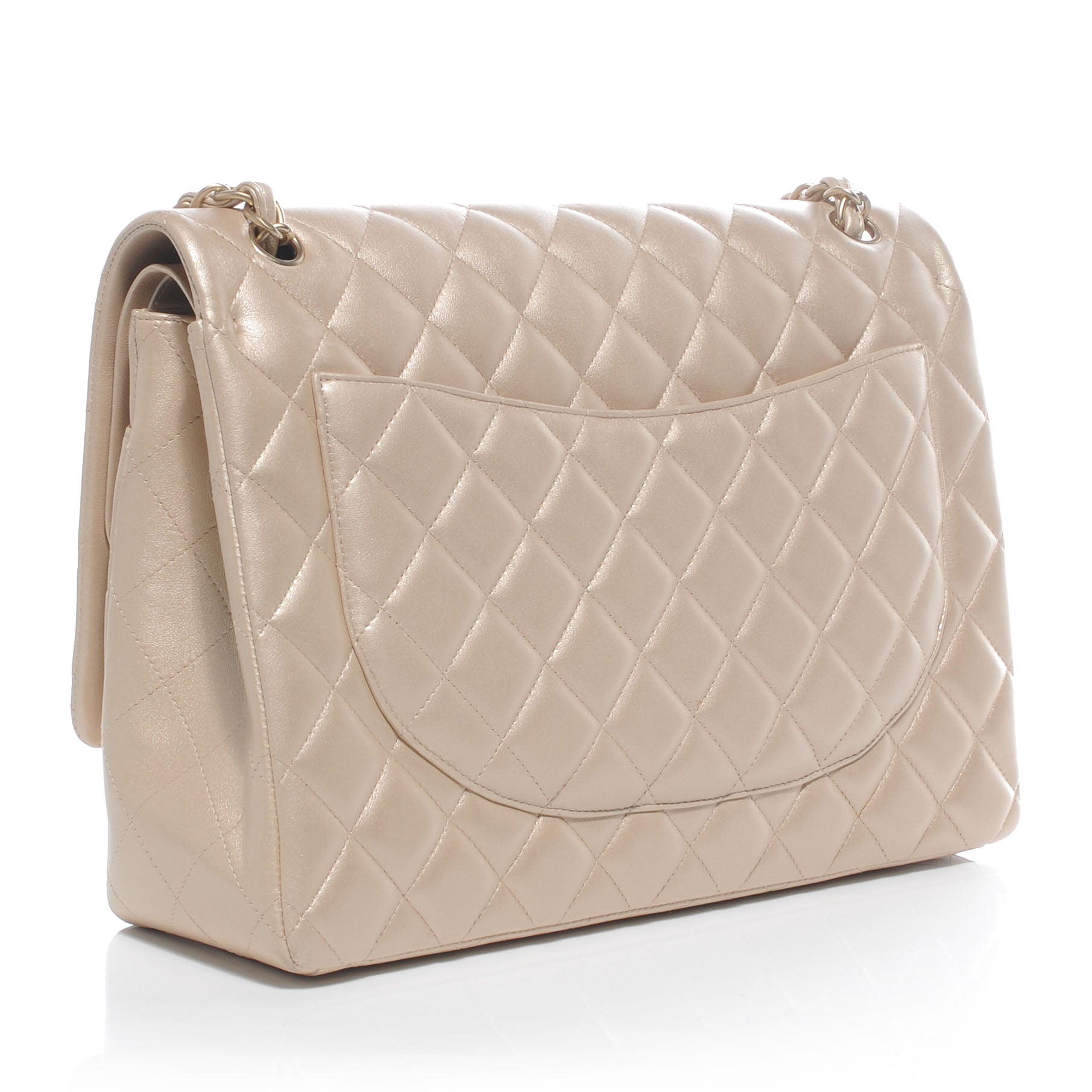 Chanel Lambskin Quilted Maxi Double Flap Pearl 3 of 9