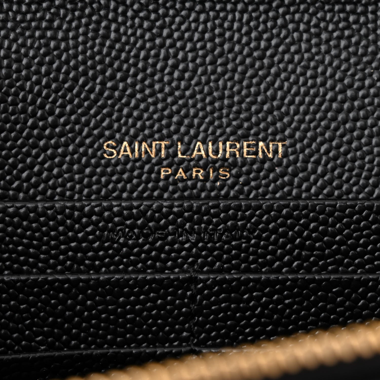 Saint Laurent Grain De Poudre Matelasse Chevron Monogram Chain Wallet Black 6 of 10