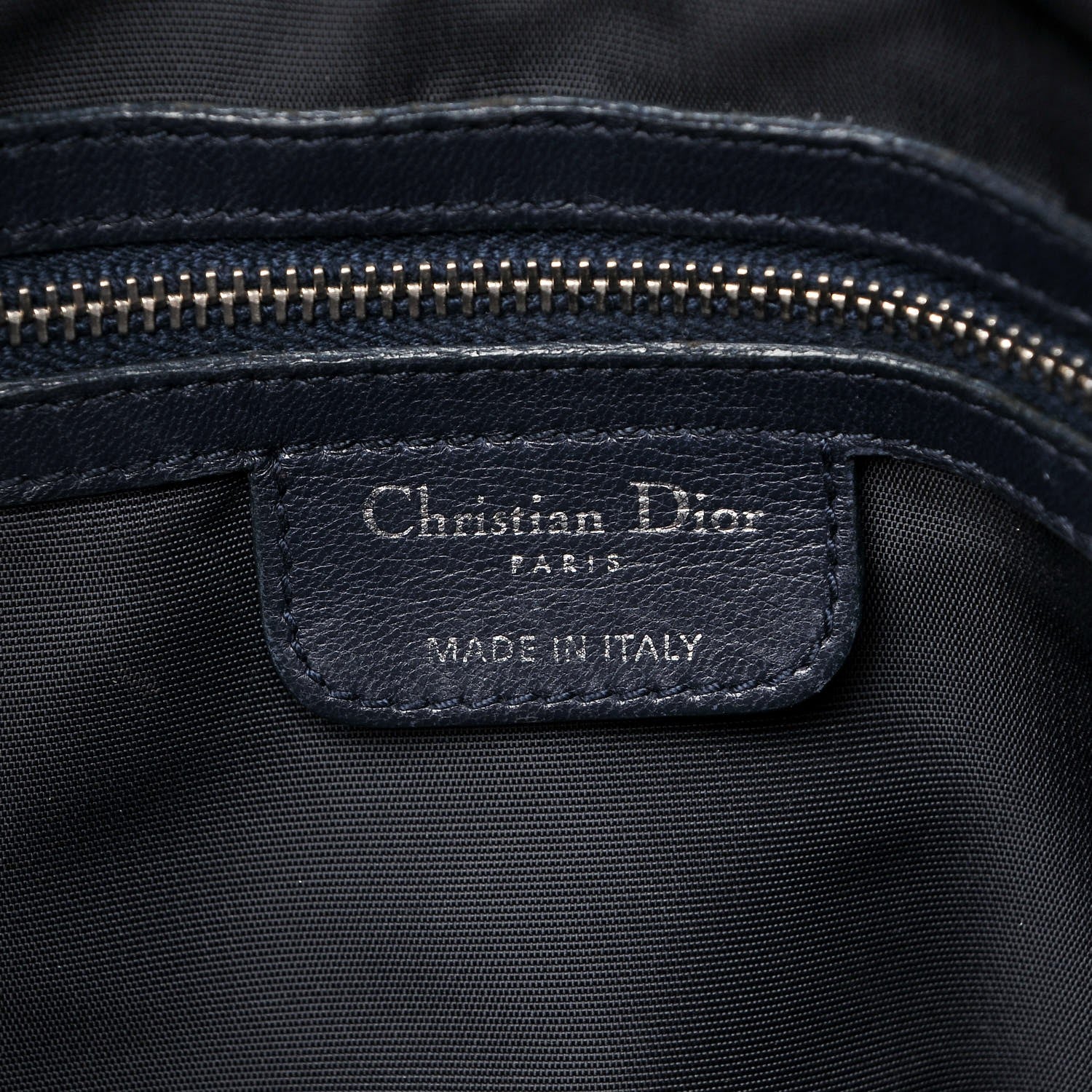 Christian Dior Lambskin Cannage Medium Granville Tote Navy Blue 6 of 13