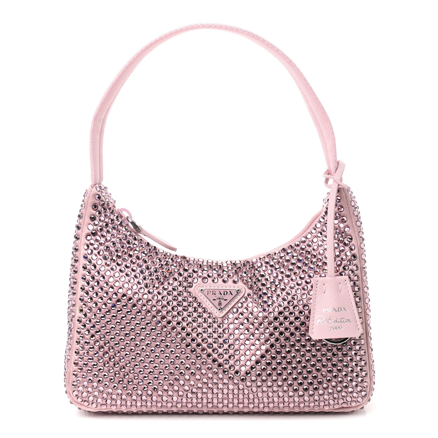 Prada Satin Crystal Mini Re-Edition 2000 Bag Alabastro 1 of 9