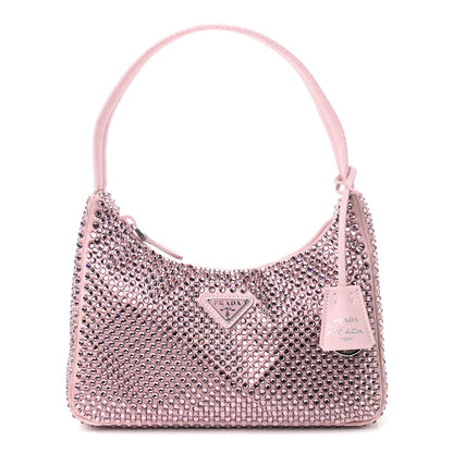 Prada Satin Crystal Mini Re-Edition 2000 Bag Alabastro 1 of 9
