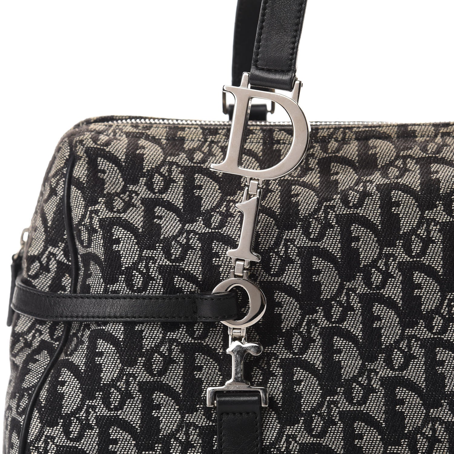 Christian Dior Denim Monogram Charms Shoulder Bag Black 10 of 11